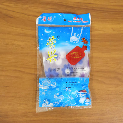 Floral Printed Soft Plush Hot Water Bag And Cover (19x12 Cm)