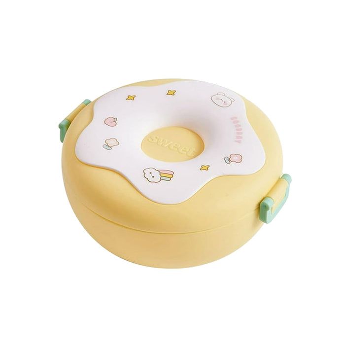 Insulated Donut-Shaped Lunch Box with 3 Compartments