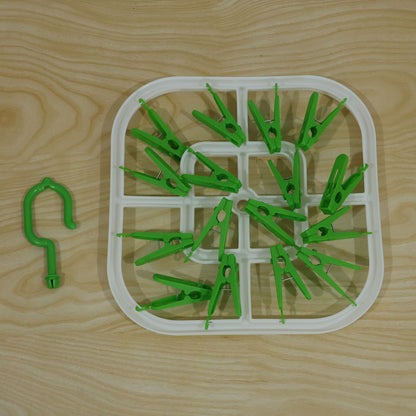 Plastic Clip Hanger Drying Rack with Detachable Hook for Socks and Small Clothes (1 Pc)
