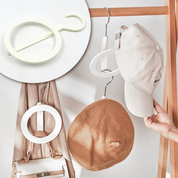 Plastic Circle hanger Hat, Closet, Joint Hanger, Rings Hanger, Hat Storage, Towel, Hanger Hook, Bag Hanger Storage for Wall, Door, Closet, Bathroom (1 Pc)
