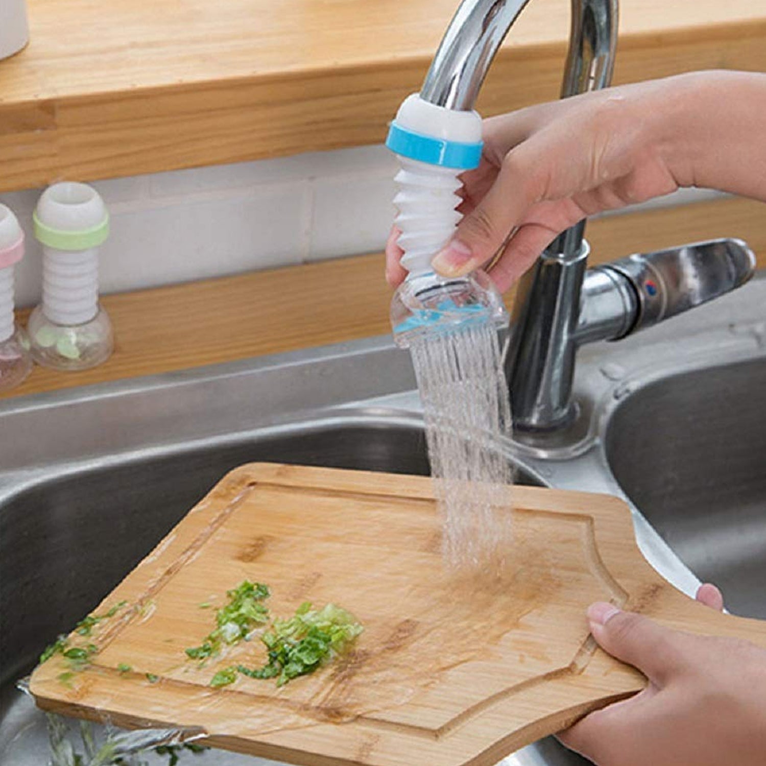 Multipurpose Adjustable Kitchen Sink Tap Water Filter with Rotating Faucet Sprayer (1 Pc)