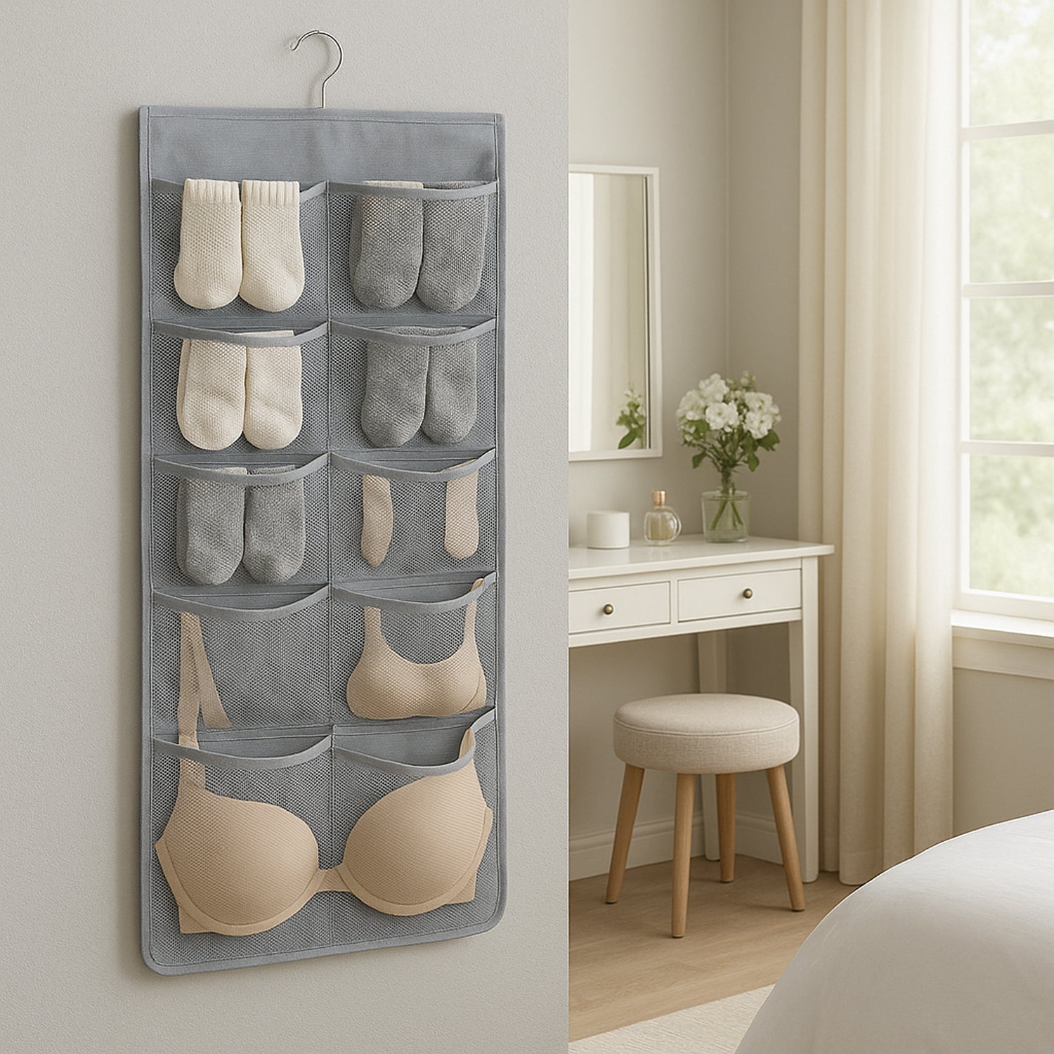 Under Garment Organizer Hanging Storage Bag (80 x 38 Cm / 1 Pc)