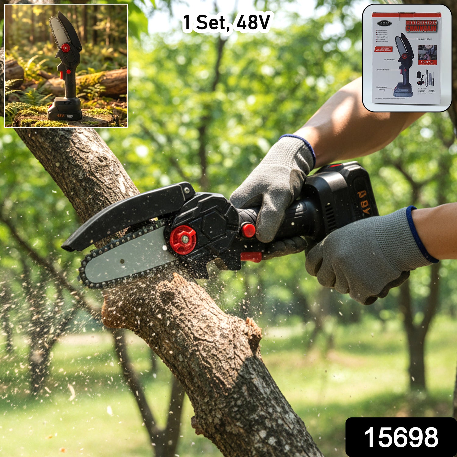 cordless mini chainsaw for wood cutting and pruning