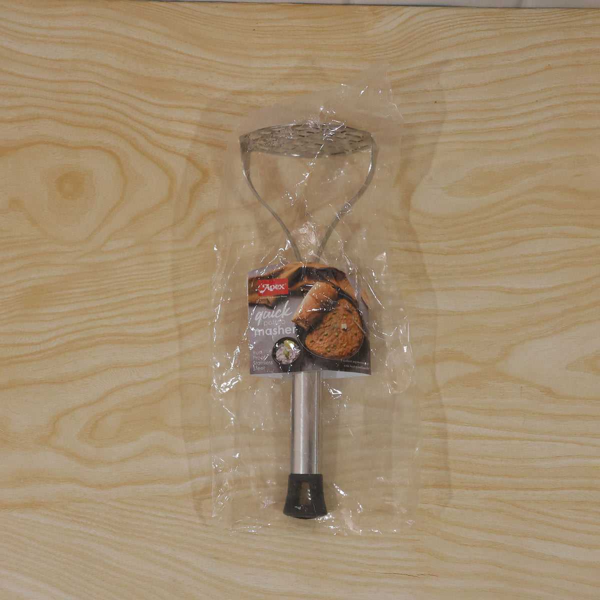 Apex Stainless Steel Potato Masher, Pav Bhaji Masher with Grip Handle (1 Pc)