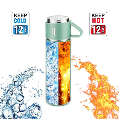 Vacuum Insulated Flask Set with 3 Cups (1 Pc / 500ml)