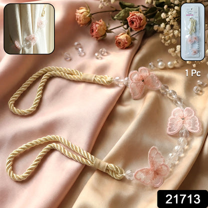 Luxury Floral Beaded Curtain Tieback (1 Pc)