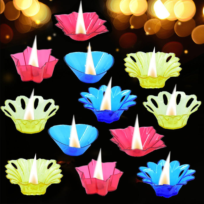 6004A Candle Cup with Multi Shape  (Multicolor) (12 Pcs Set)