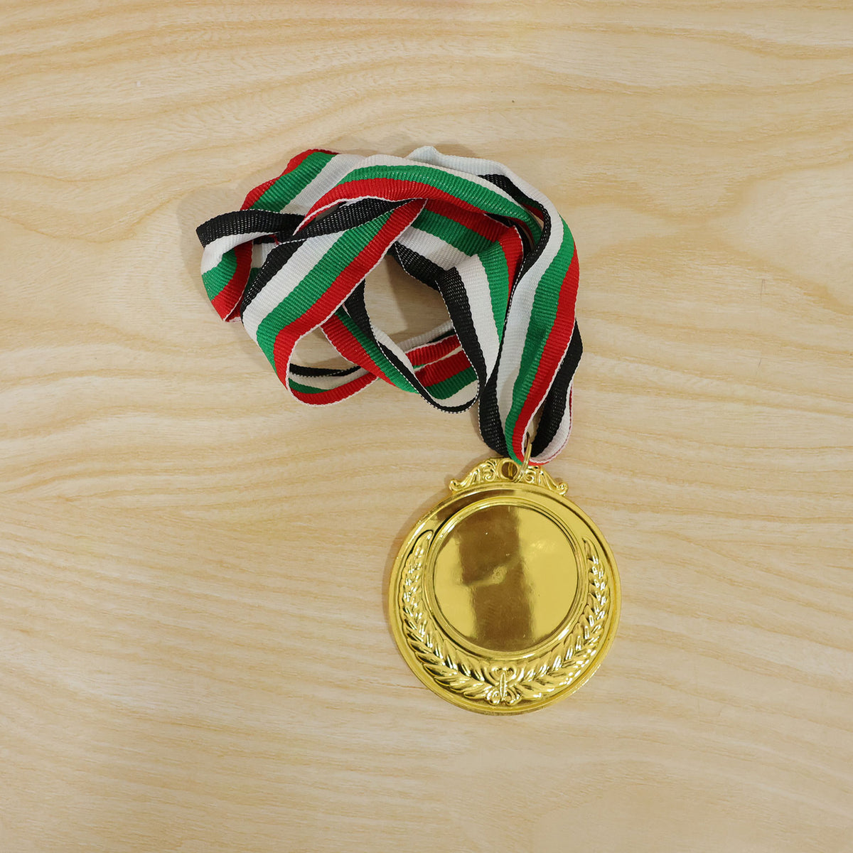 Gold Medal Gift with Tricolor Ribbon for Achievers, Kids and Winners (1 Pc)