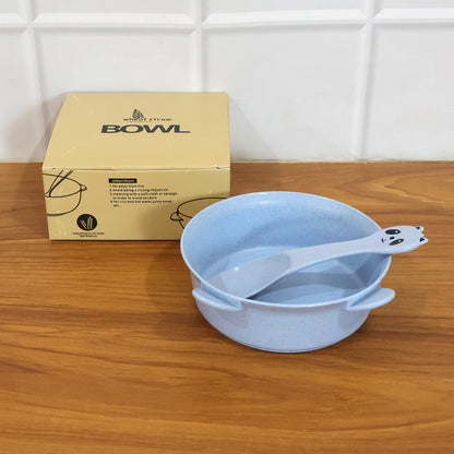 Wheat Straw Kids Soup Bowl with Matching Spoon (240ML, 1 Set )
