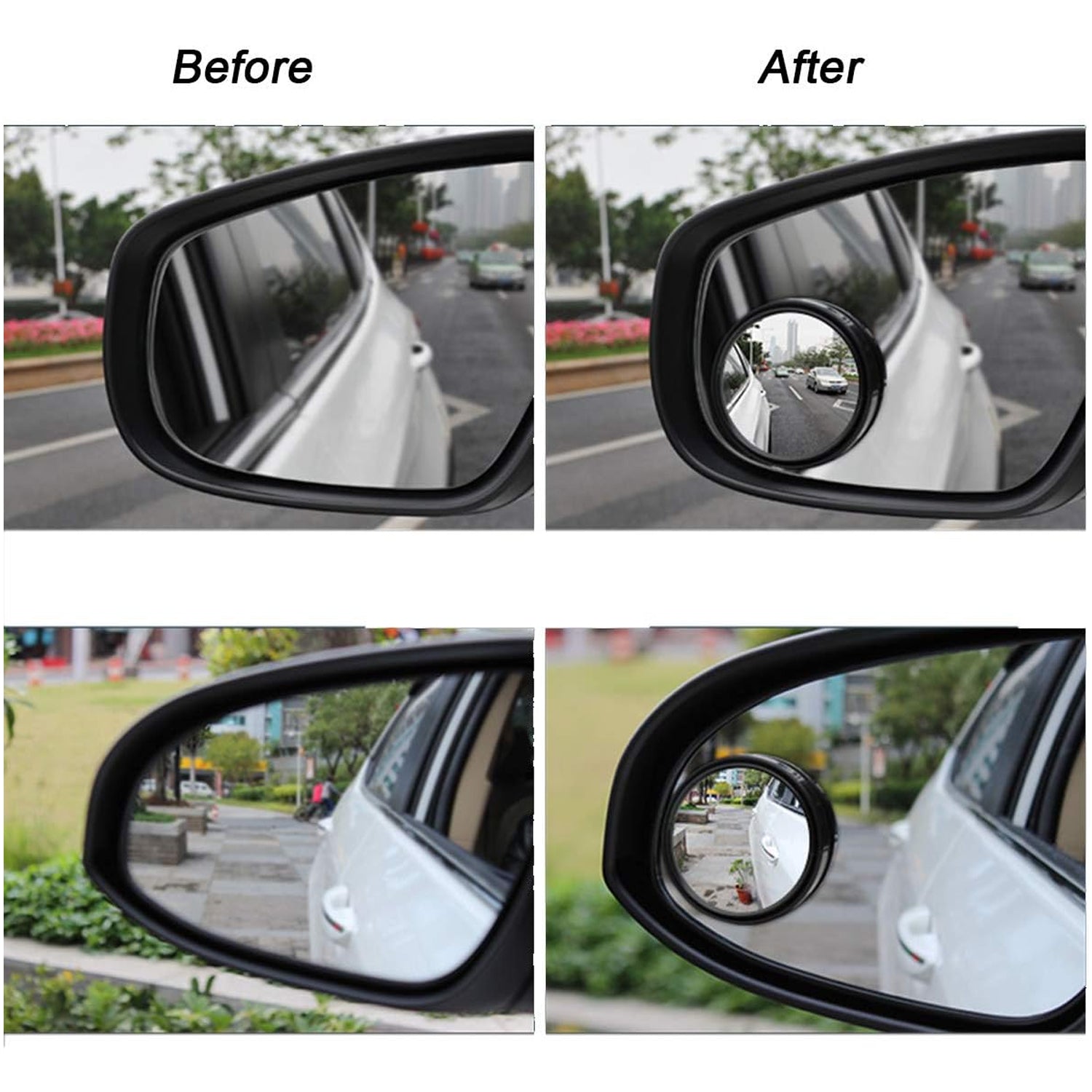 Car Blind Spot Convex Side Mirror Set - 2 Pc Wide Angle Safety
