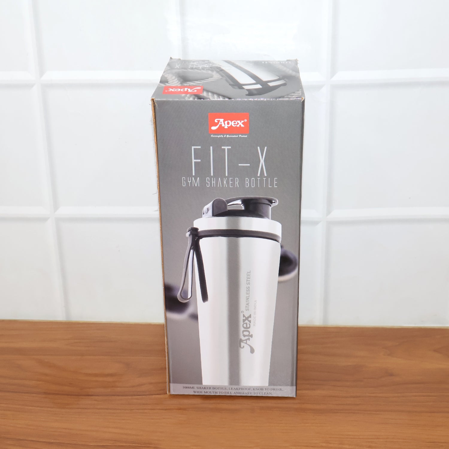 Apex Stainless Steel Gym Shaker Bottle and Spring (1000ML / 1 Pc)