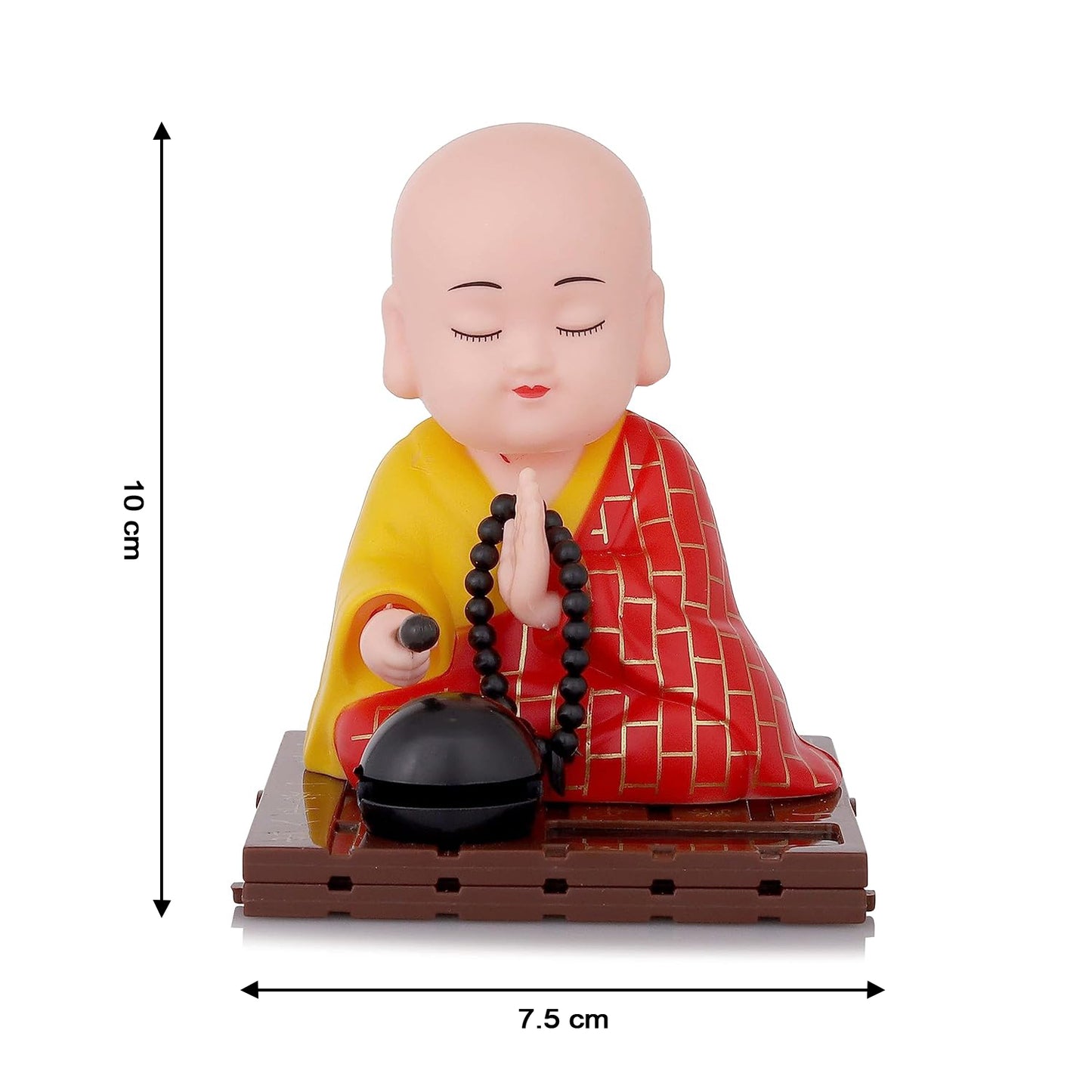 Red Solar Powered Sitting Buddha Statue (1 Pc / Medium)
