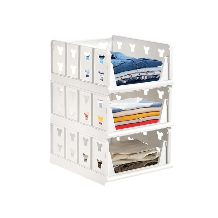 7886 3 Layer Stackable Multifunctional Storage,for Clothes Foldable Drawer Shelf Basket Utility Cart Rack Storage Organizer Cart for Kitchen, Pantry Closet, Bedroom, Bathroom, Laundry(3 Layer 1 Pc)