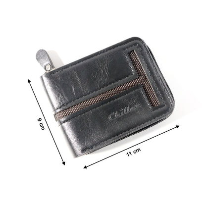 Compact Zip-Around Card Holder Wallet for Men & Women (1 Pc)