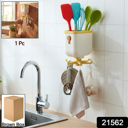 Storage hook holding a kitchen towel
