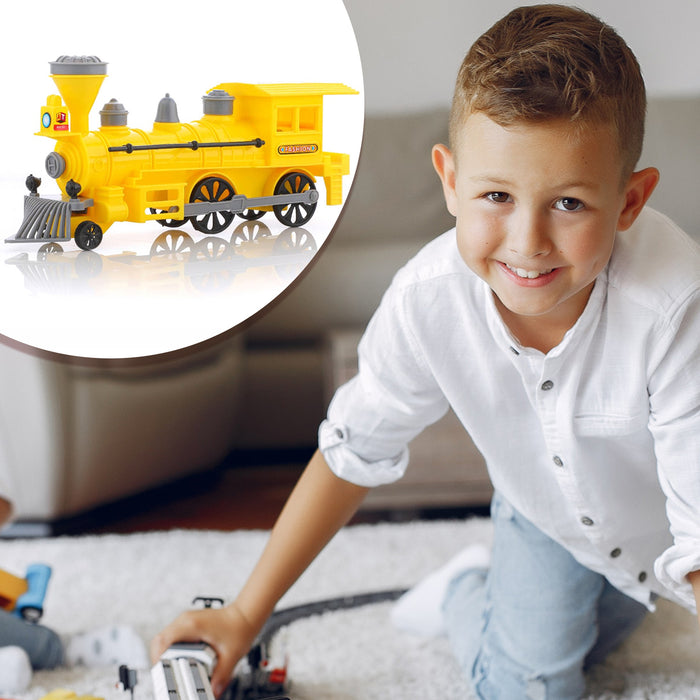 Pull and Go Train with Light Plastic String Pull Back Train (1 Pc / Mix Color)