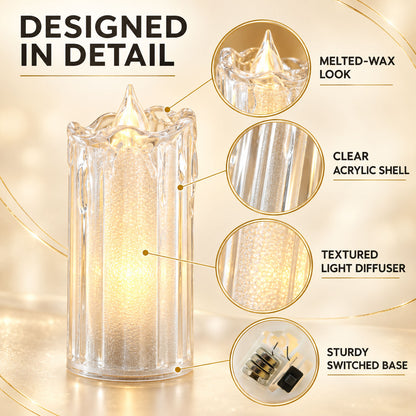 Decorative Flameless LED Candles with Warm Glow for Home and Events (3 Pc Set)