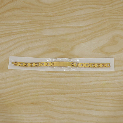 Customized Name Engraved Golden Plate Link Chain Bracelet (1 Pc)