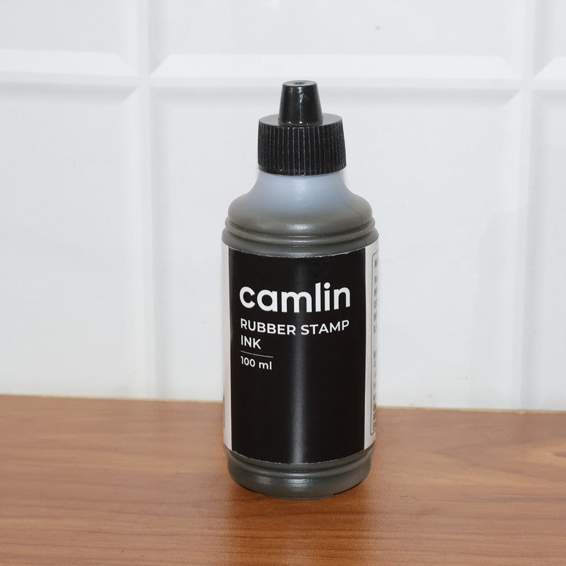 Camlin Rubber Stamp Ink Black 100 ml – Smooth, Long-Lasting Refill Ink for Stamp Pads