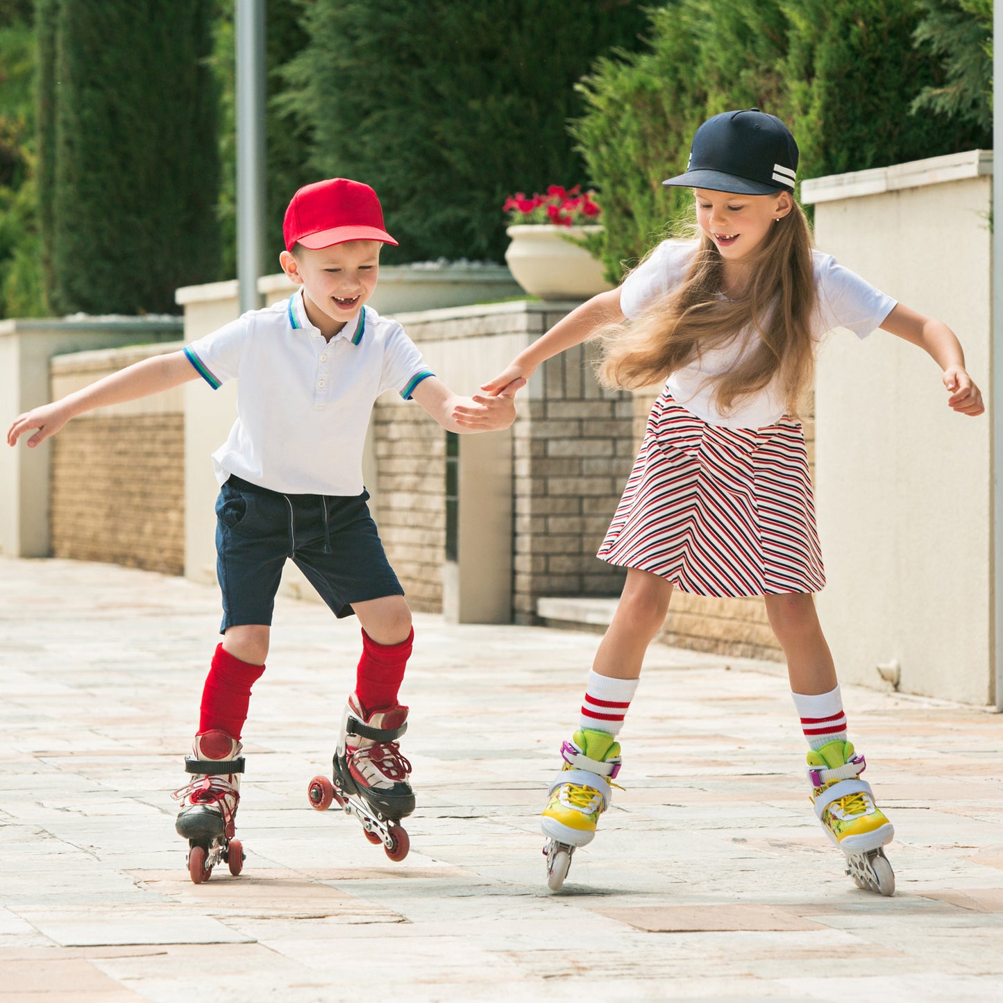 LED light-up roller skates with adjustable sizing