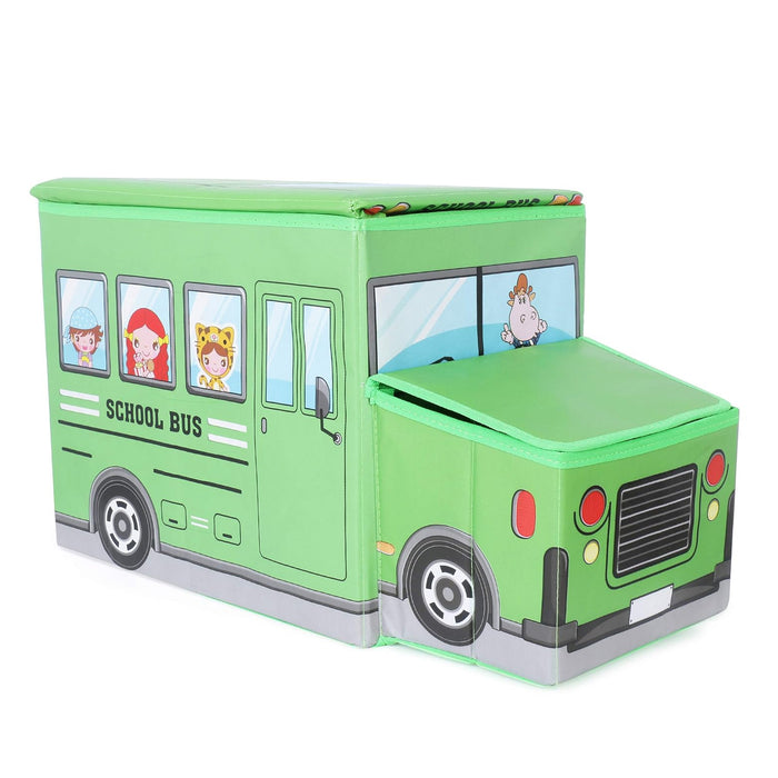 Foldable Bus Shape Toy Box Storage with Lid for Storage of Toys Basket ...