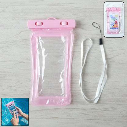 Pink Waterproof Phone Pouch Bag, Mobile cover (1 Pc)