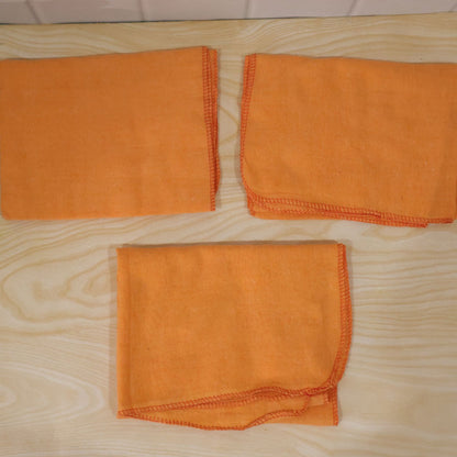 Orange Cotton Multipurpose Duster Cloth for Car and Home (3 Pc, 48 x 74 Cm)