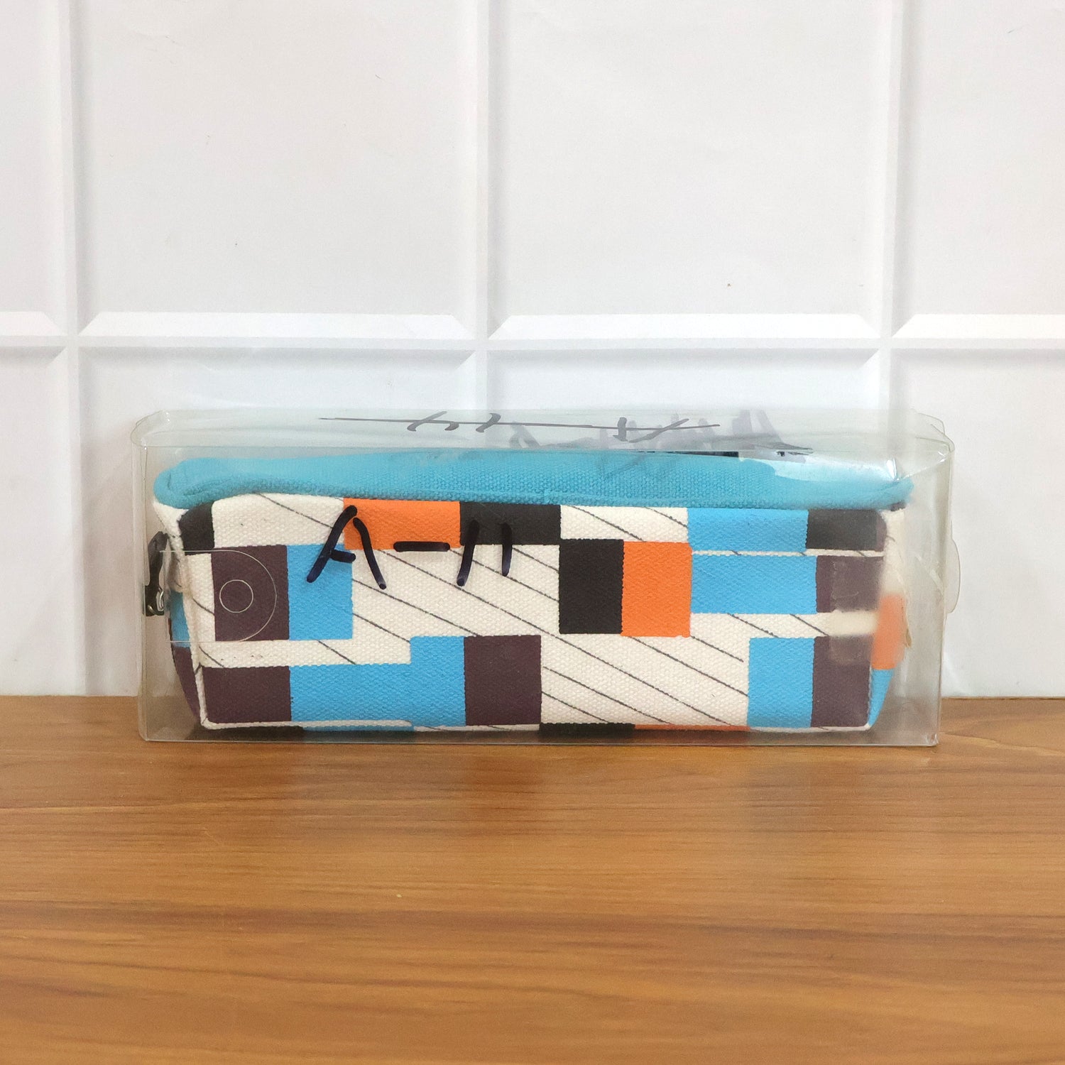Pencil pouch showing full printed pattern