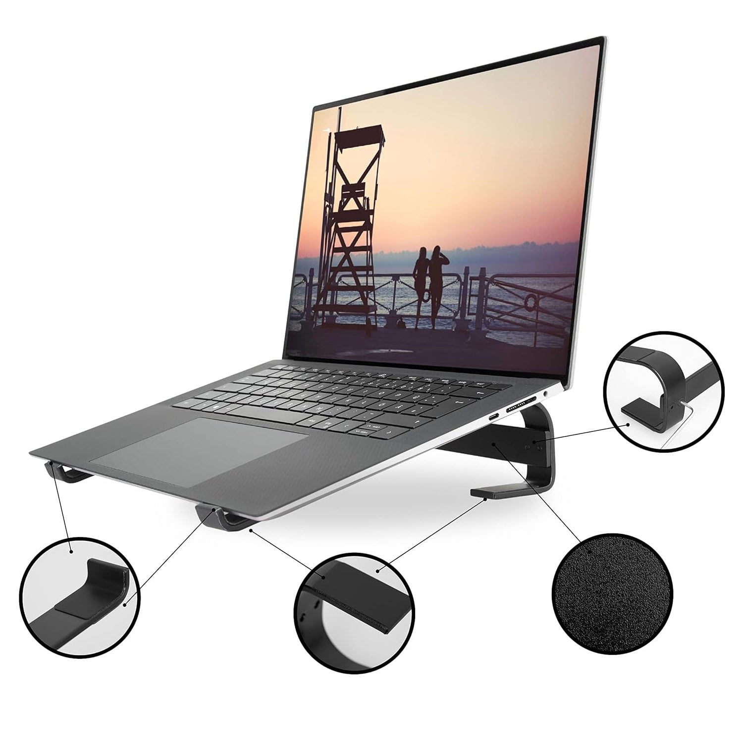 Fixed Metal Laptop Stand for Desk (25 × 26 cm)