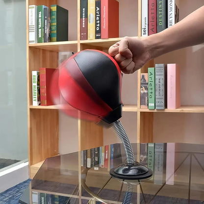Speed ball desktop punching bag with suction cup base