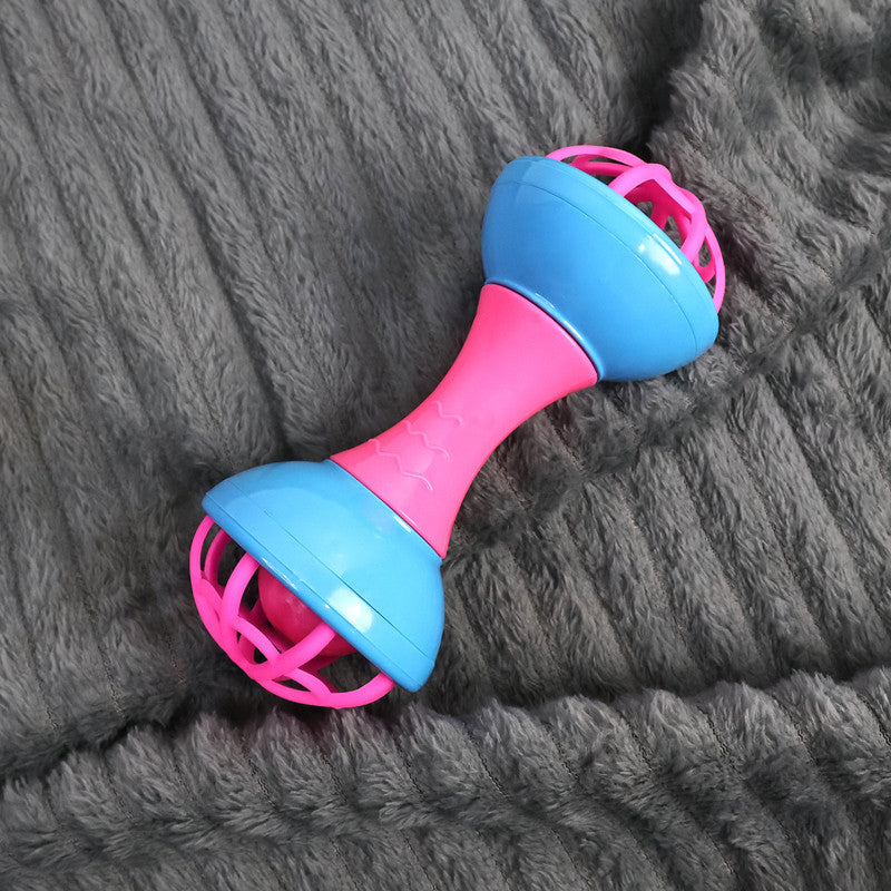 Easy to hold musical dumbbell shaped rattle for toddlers