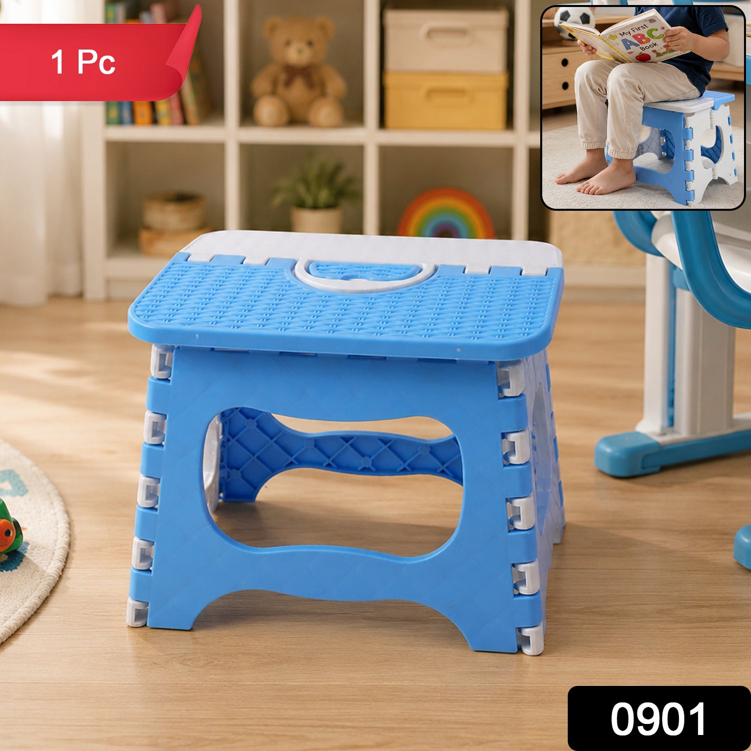 Foldable plastic step stool