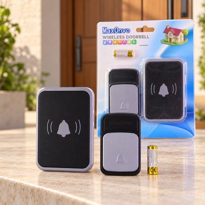 Wireless Doorbell with Push Button, 36 Melodies & Adjustable Volume (1 Set)
