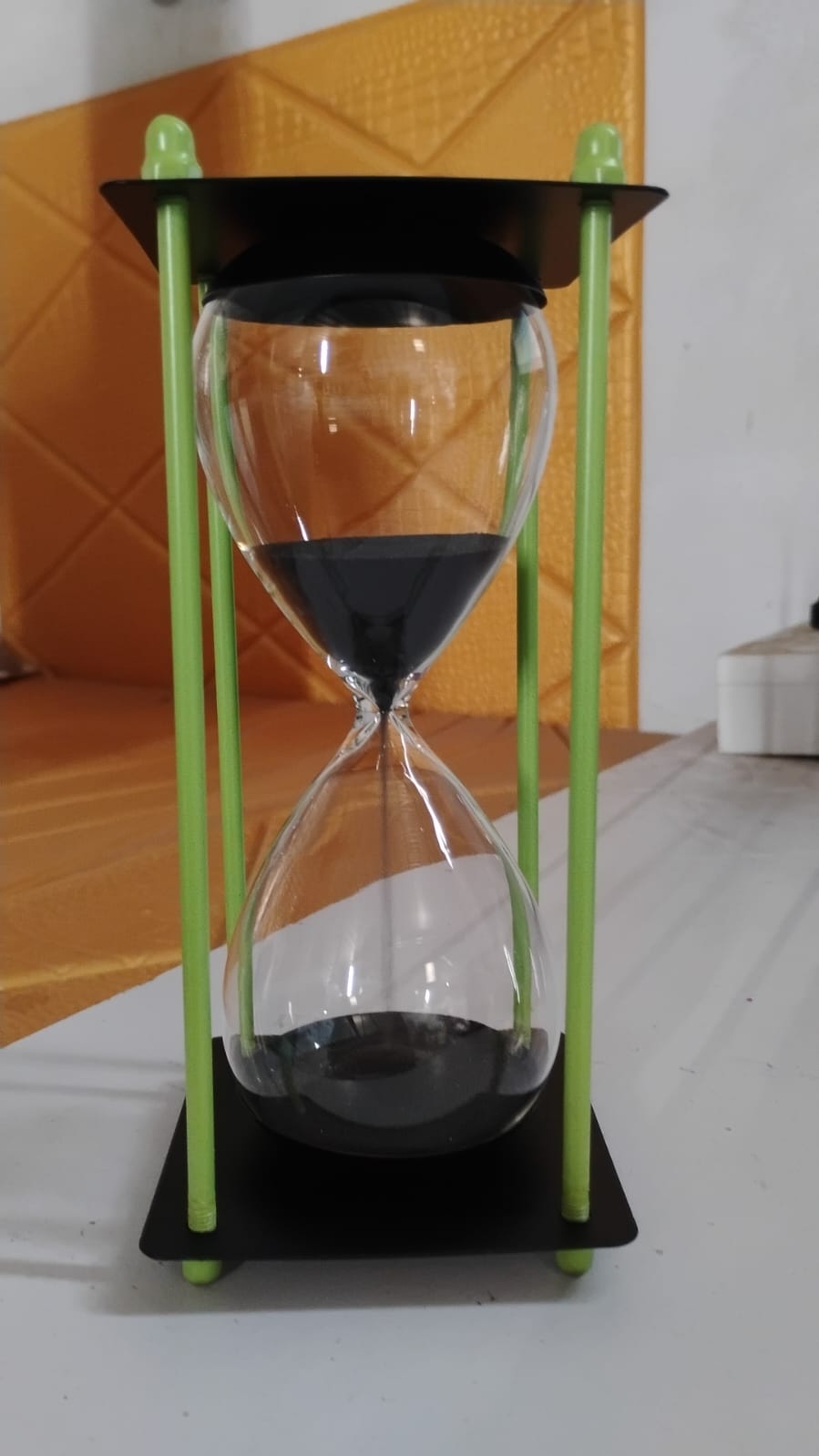 Glass & Stainless Steel Decorative Sand Timer 19 cm (1 Pc) (2 Minute Approx)