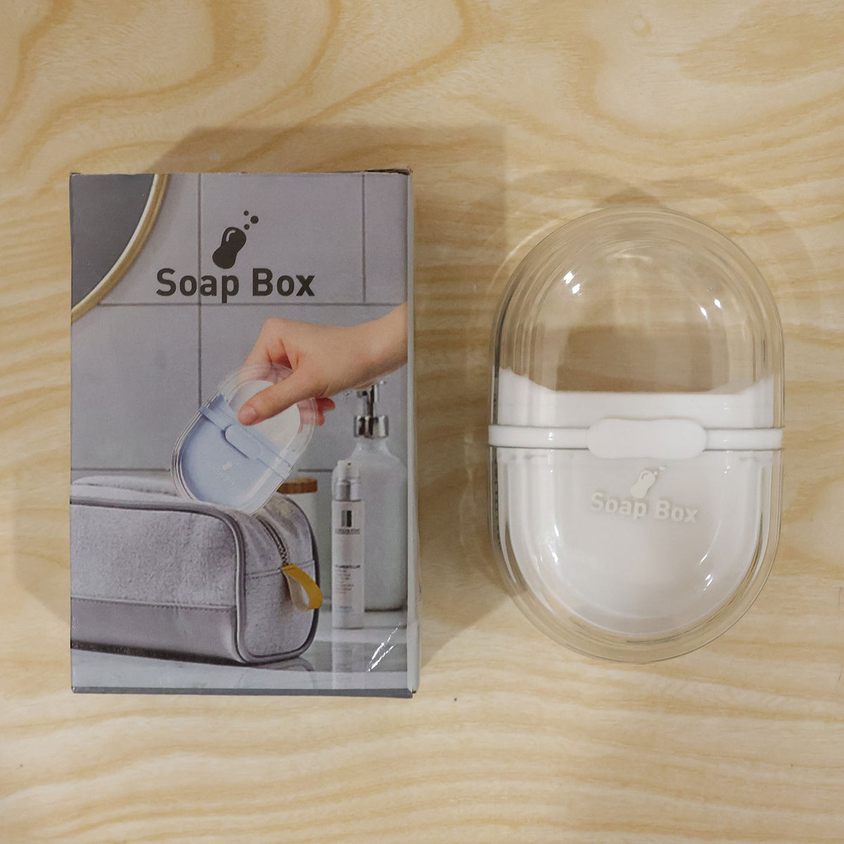 Plastic Travel Soap Case with Slide Lock and Removable Tray for Toiletries (1 Pc)