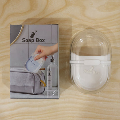 Plastic Travel Soap Case with Slide Lock and Removable Tray for Toiletries (1 Pc)