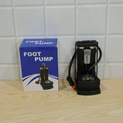 Mini Bike Pump – Portable Foot Operated with Gauge | Safora