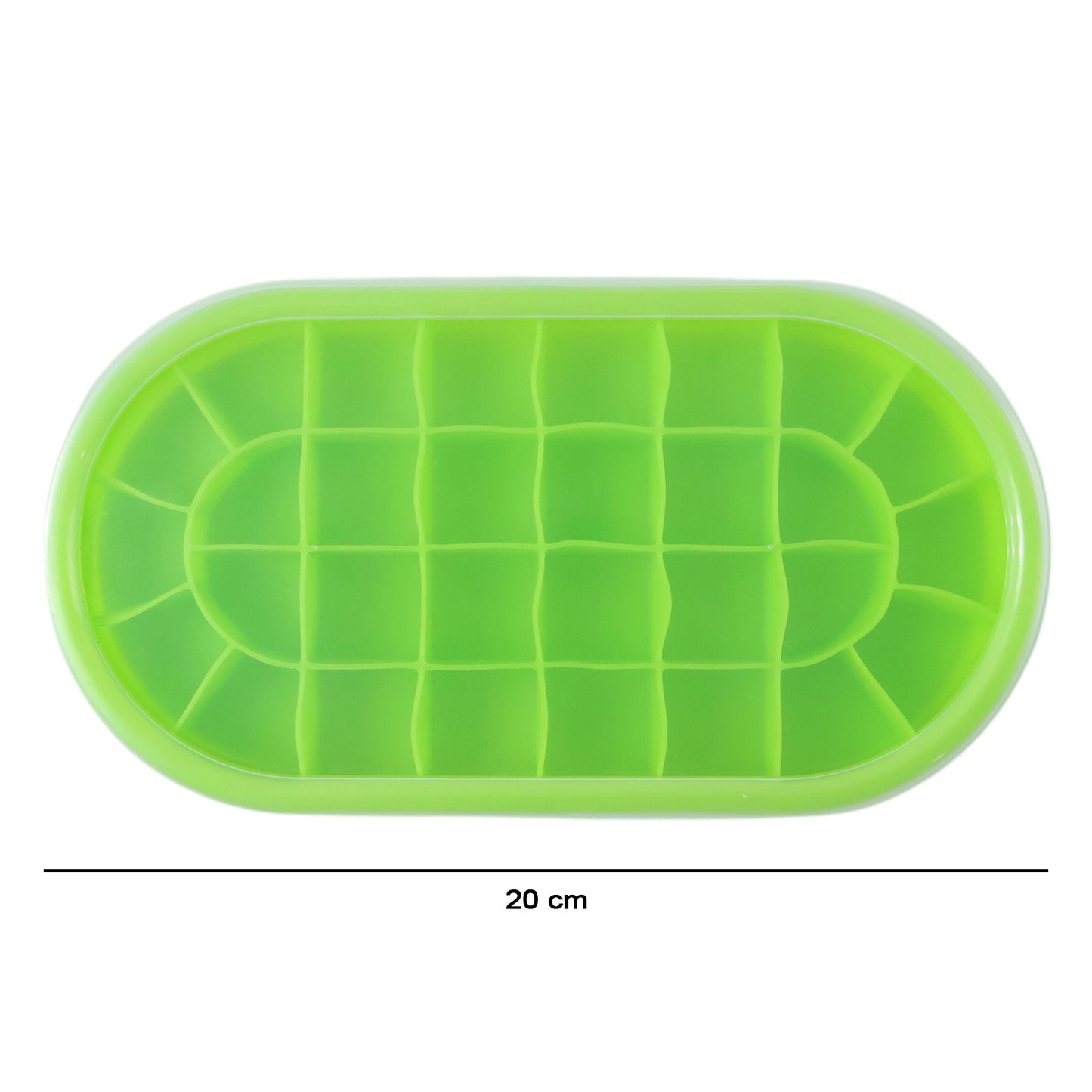 Green oval ice cube silicone tray