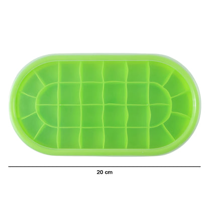 Green oval ice cube silicone tray