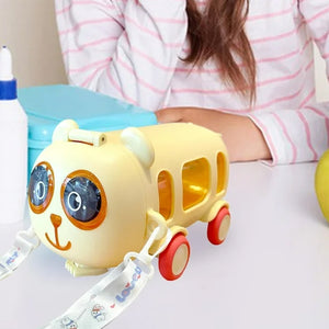 Bus Shape Water Bottle for Kids with Strap