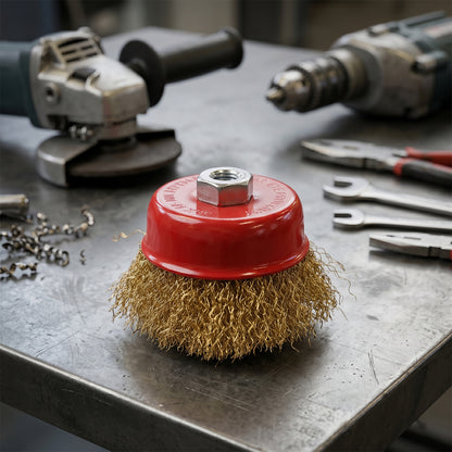 Gold brush metal cleaning tool