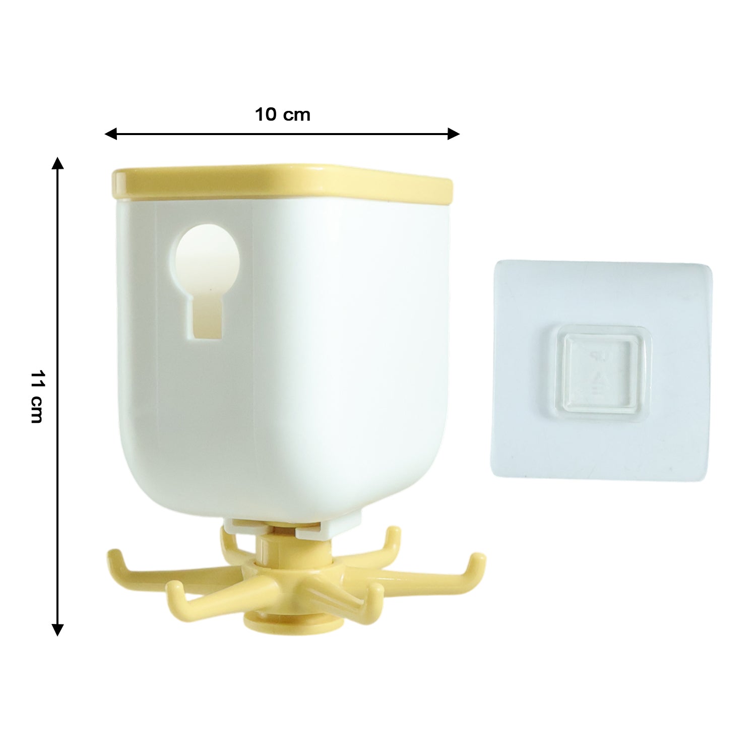 Sticky hook holding bathroom accessories
