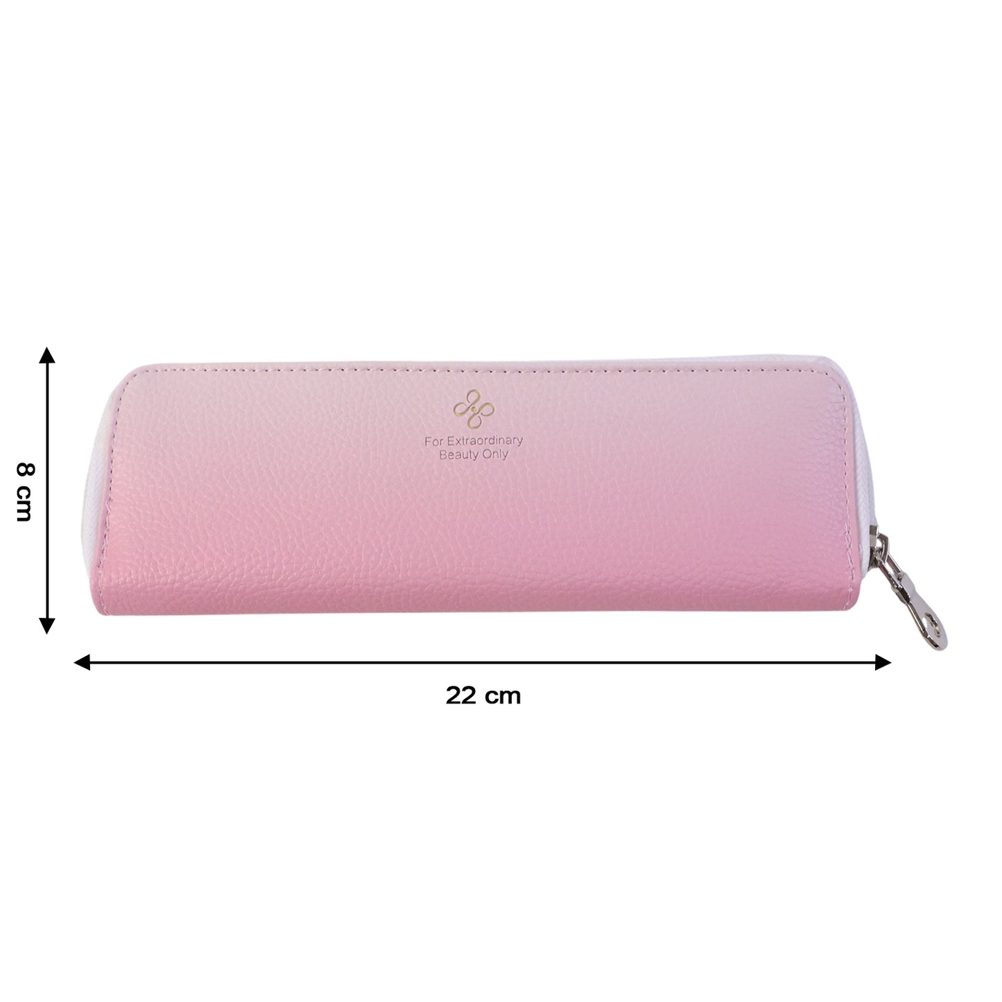 Makeup brush holder pouch with zipper detail
