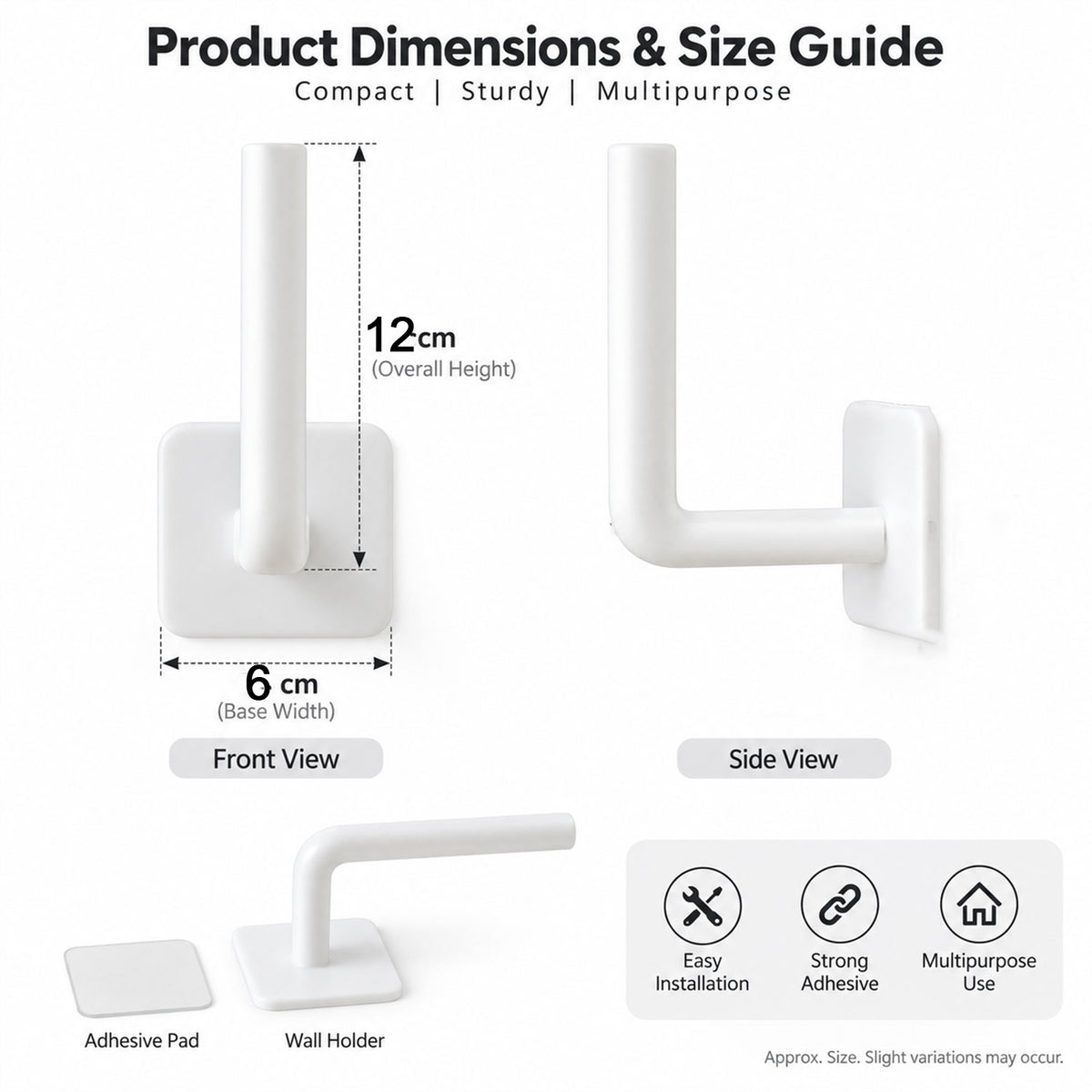 Self Adhesive Wall Hook for Bathroom Drill Free Towel Hook (1 Pc)