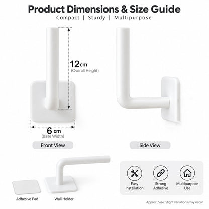 Self Adhesive Wall Hook for Bathroom Drill Free Towel Hook (1 Pc)