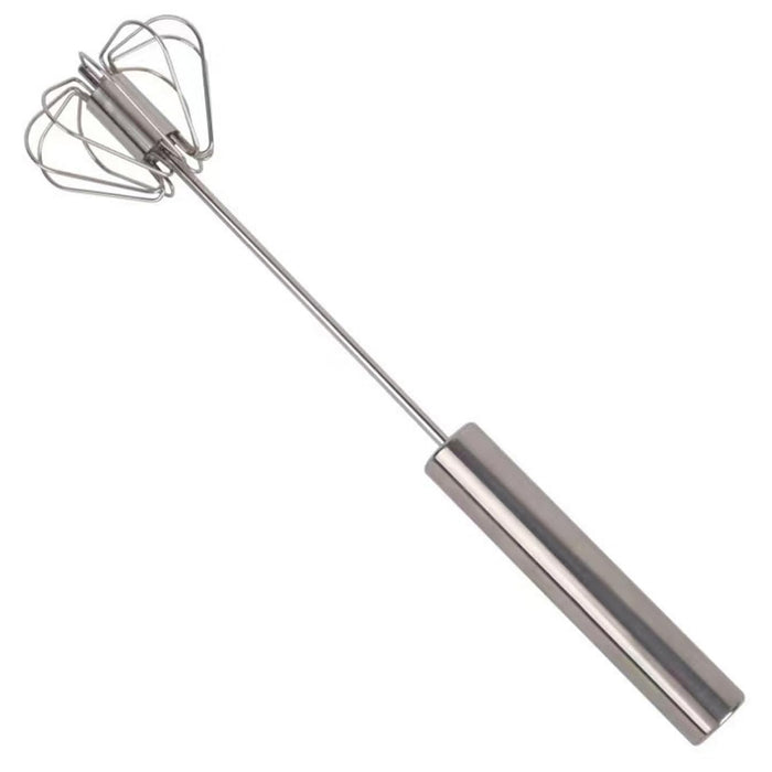 Big Stainless Steel Egg Whisk, Hand Push Rotary Whisk Blender (1 Pc / 35 Cm)