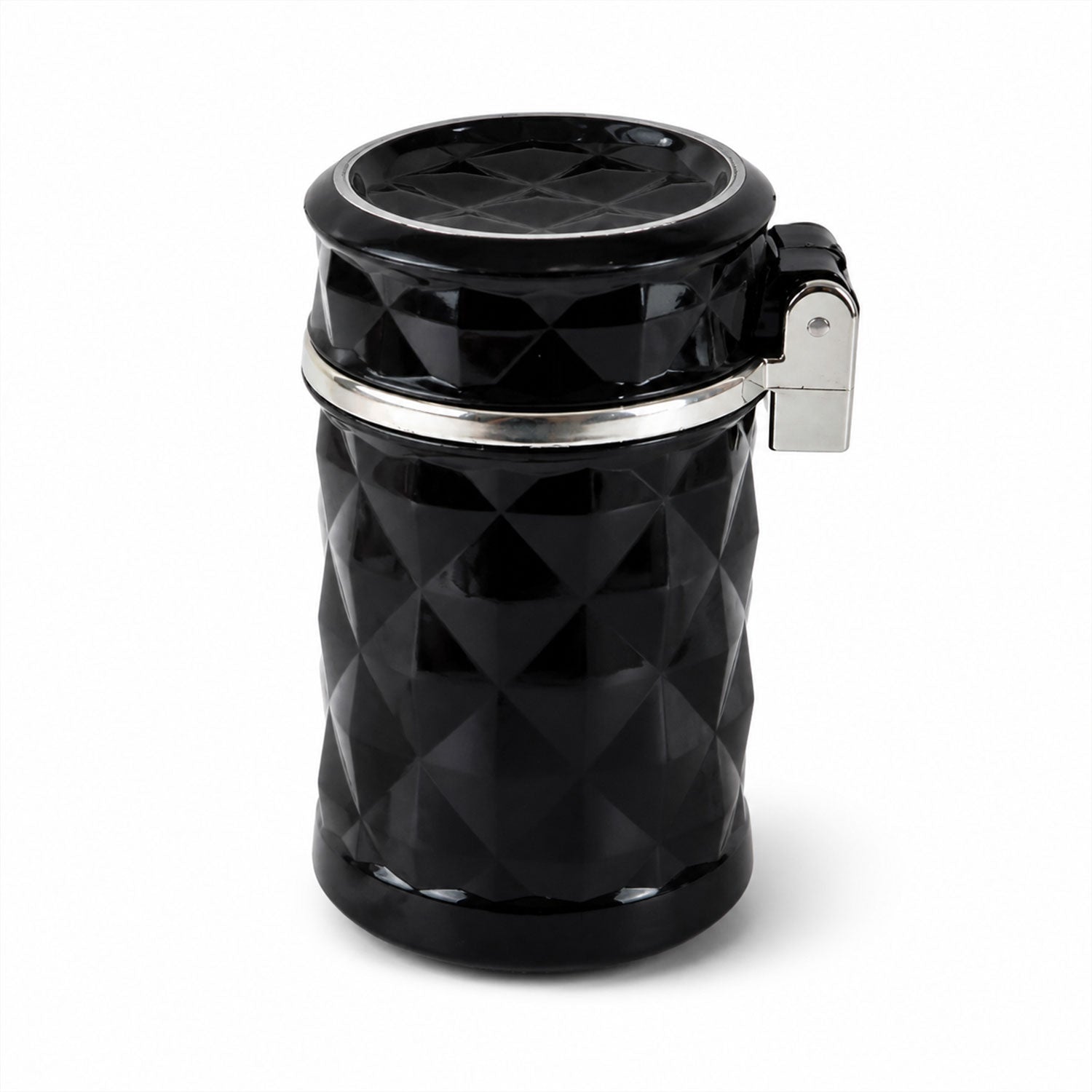 Car Cupholder Ashtray – LED Light, Lid & Portable Bin | Velvet Wheels
