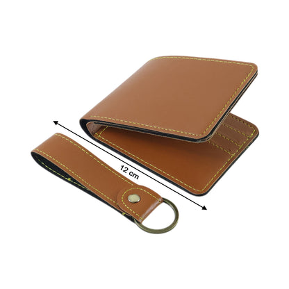 Compact men’s wallet with keychain