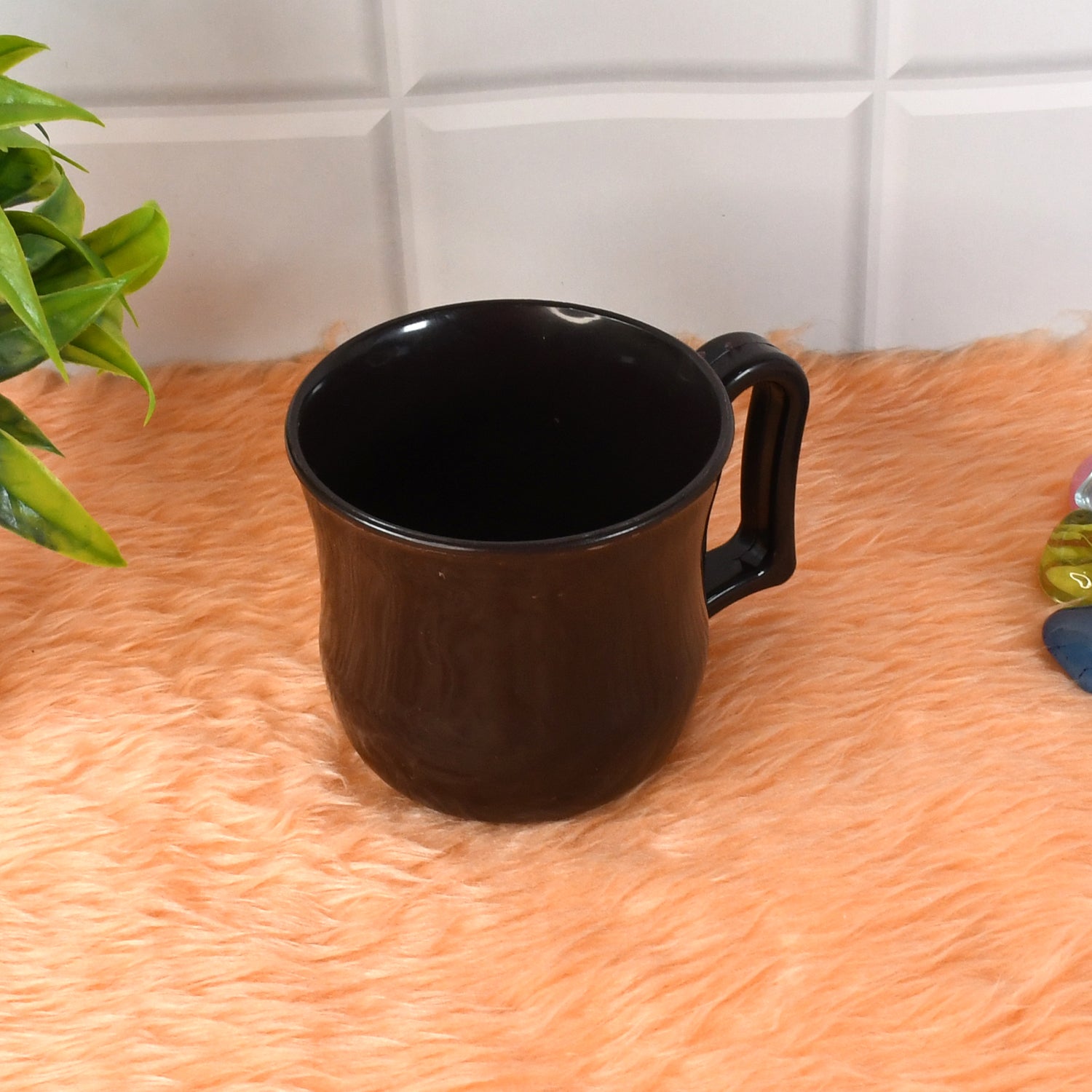Customized Premium Plastic Coffee / Tea Cups / Mug with Handle (1 Pc / With Color Box / Black)