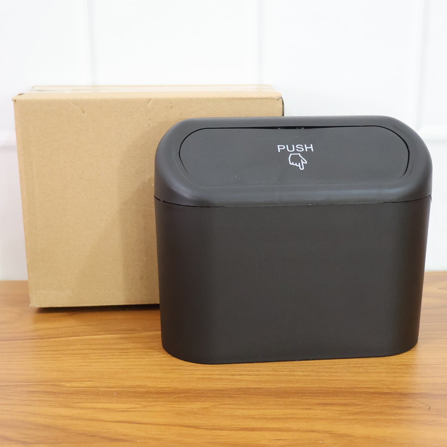 Mini Car Trash Can with Lid, Waterproof Car Trash Bin Storage Box (1 Pc)